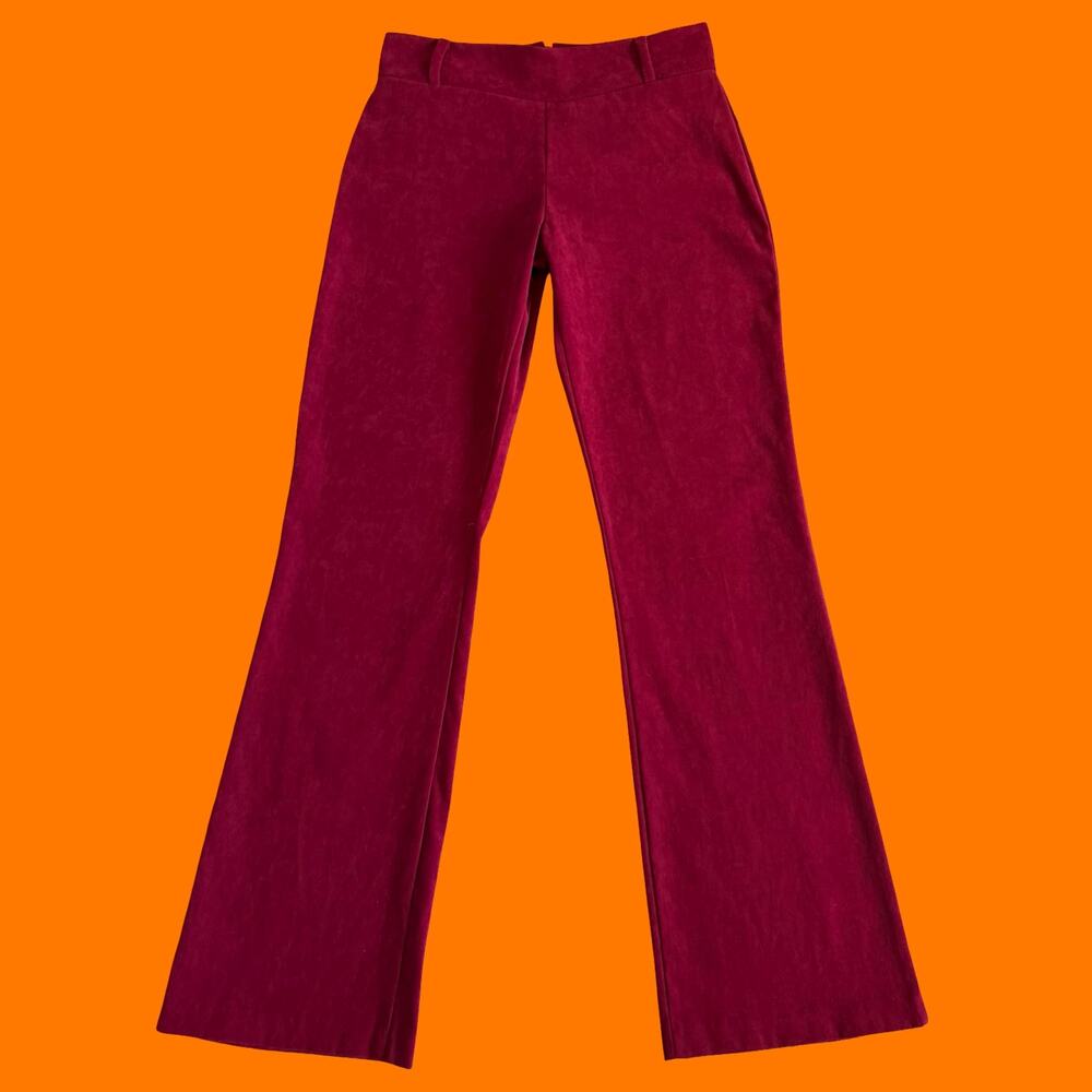 00's vintage red faux suede y2k bodycon pants MEDIUM